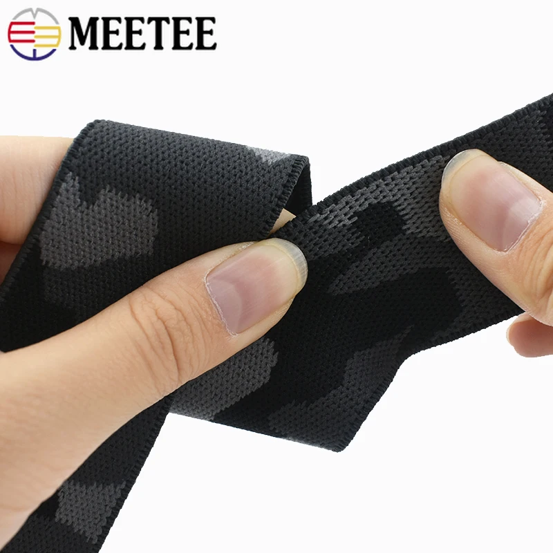 

1-3M 38mm Camouflage Laces Rubber Bands Belt Sling Elastic Bands Clothes Waist Strap Stretch Ribbons Tape DIY Sewing Accessories