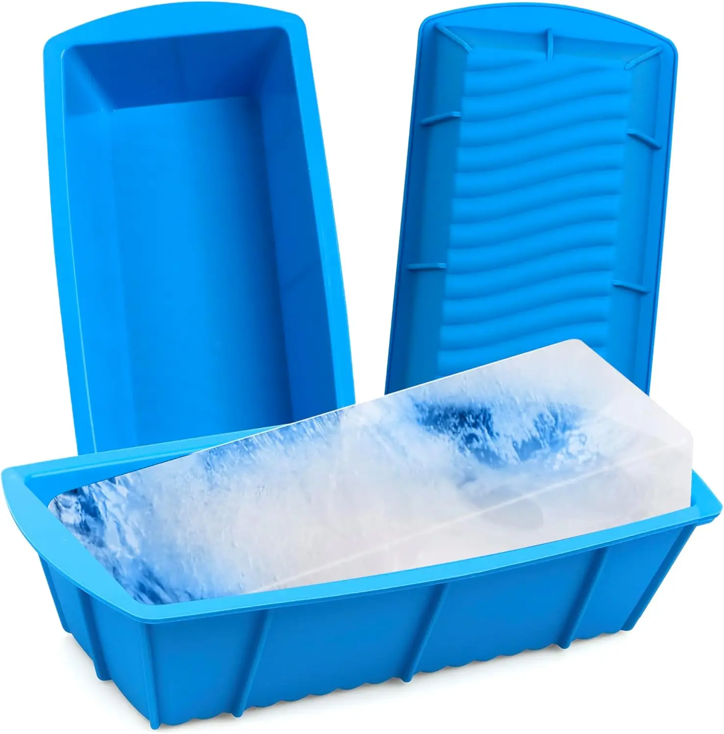 

3Pcs Extra Large Ice Mold, 10-inch Nonstick Silicone Mold for 4.5 lbs Ice Cubes for Cold Plunge tub or Coolers, Big Silicone Ice