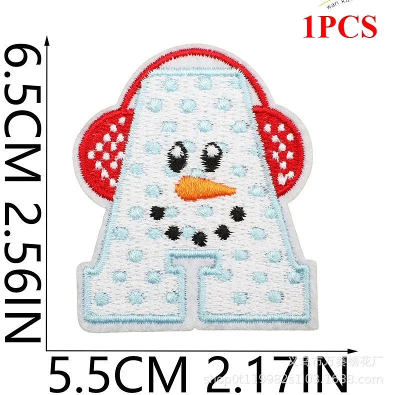 Winter Theme Letter Embroidery Cloth Sticker Clothes Decoration Embroidery Label Snowman Patch Sticker Warm Gloves Embroidery