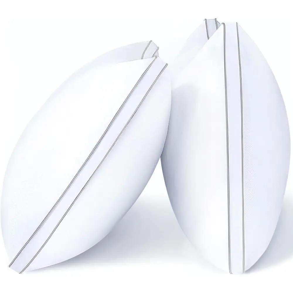 

Bed Pillows Queen Size Set o 2, irm Support Down Alternative Gusseted Pillows or Side, Back, or Stoh Sleepers, White