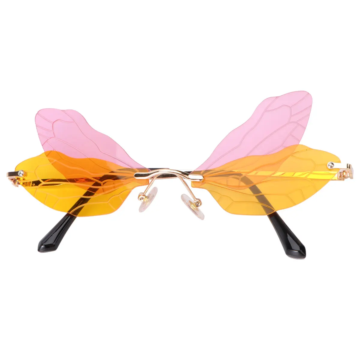 

Stylish Dragonfly Wings Glasses for Party Photo Props Decorative Sunglasses with Metal Design Child Wedding Holiday Costumes