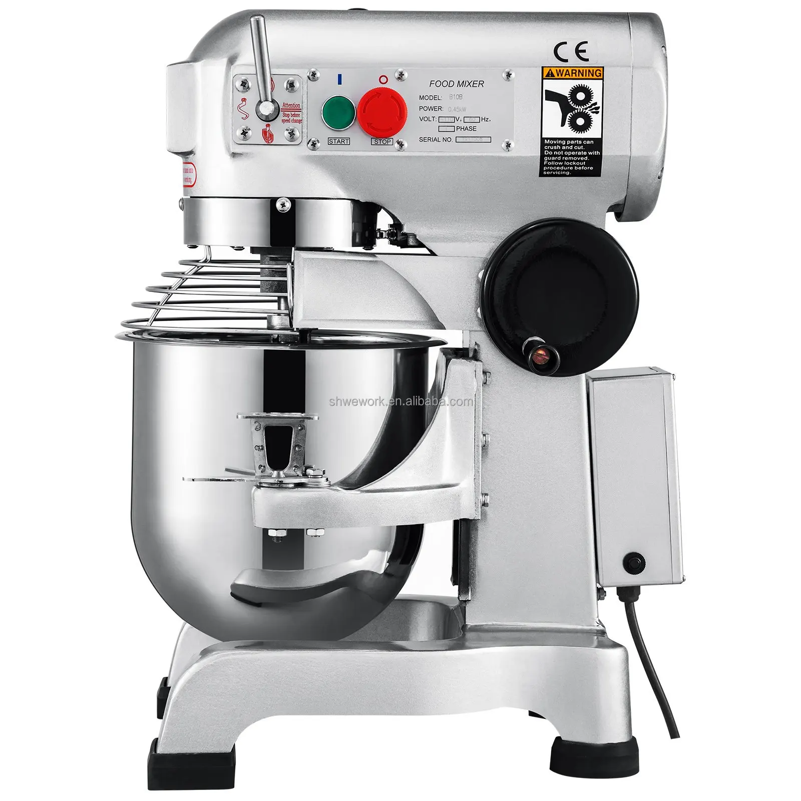 

10/15/20/30L Commercial Food Mixer 10/15/20/30Qt with Dough Hooks Whisk Beater for Schools Bakeries Restaurants Pizzerias
