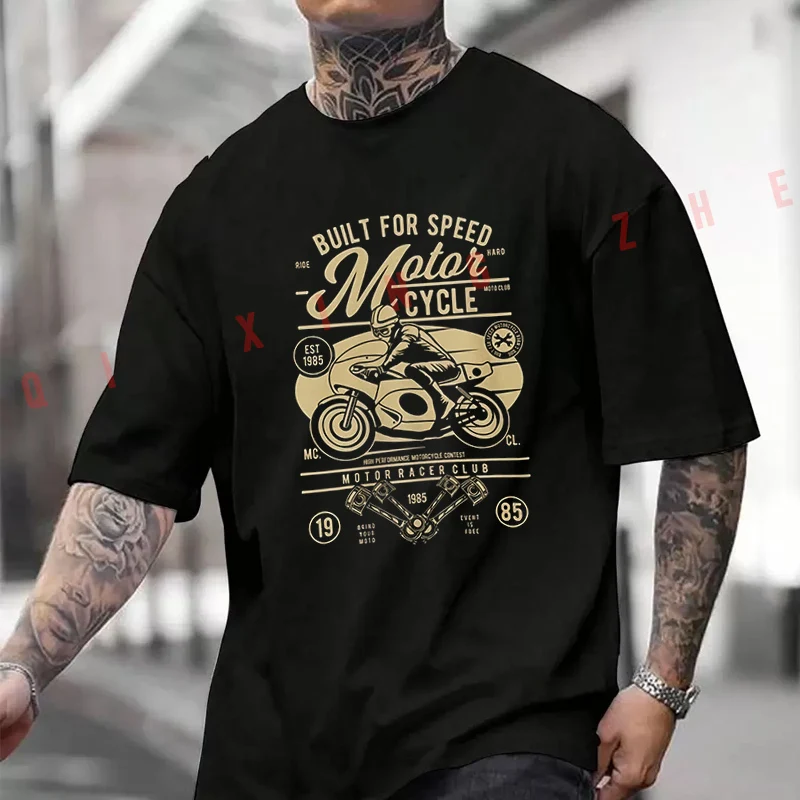 

Built For Speed Motorcycle Motorcycle T-shirt Men And Women Cotton Casual Tshirt Short-sleeve O-neck Tops