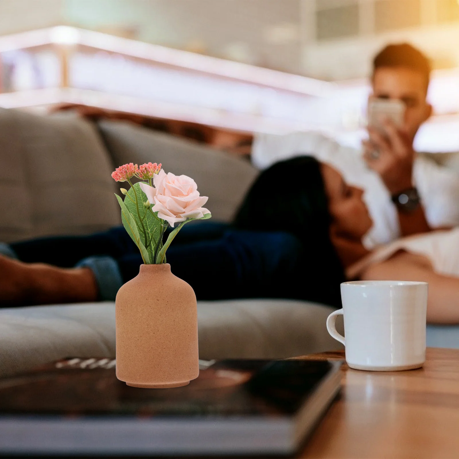 

1Pcs Nordic Style Ceramic Vase Decorative Dull Polish Surface Flower Arrangement Holder Home Flower Vase Decor Plants Container