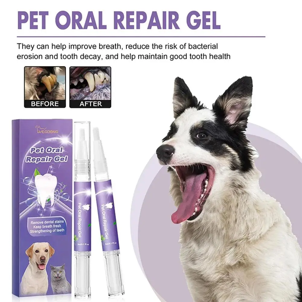 Pet Teeth Cleaning Pen Dog Cat Tartar Plaque Remover Freshen Breath Clean Tooth Stains Deodorant Repair Gum Pet Oral Care Gel