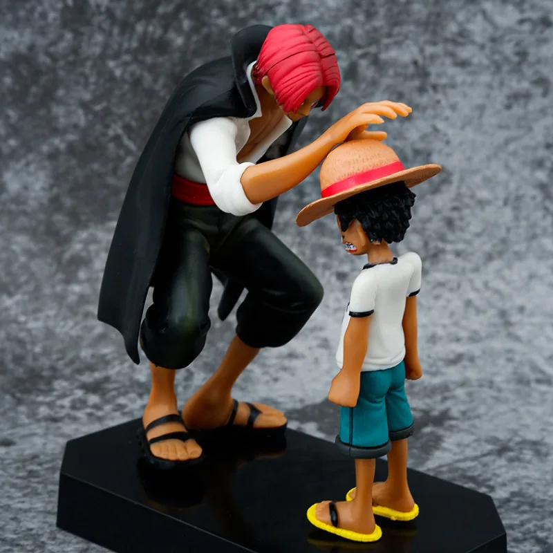 Figura de Anime de una pieza de 18cm, juguete de cuatro emperadores Shanks, sombrero de paja, figura de acción de Luffy, figura de Sabo Ace Sanji Roronoa Zoro