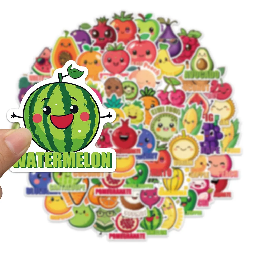 50 Uds. De pegatinas de grafiti de frutas de dibujos animados, decoración DIY, manuales, papelería, equipaje, cuaderno, pegatinas impermeables