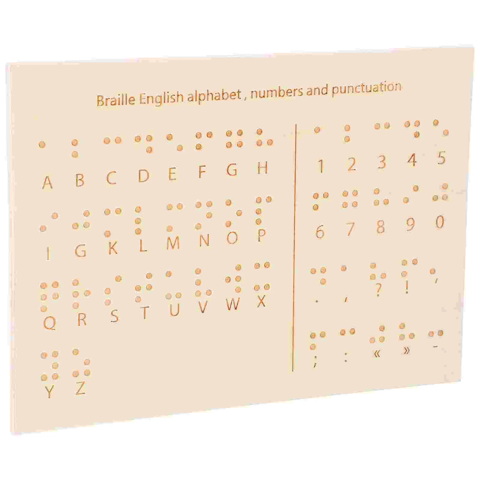 Ferramenta de aprendizagem de escrita Braille Embosser Placa Equipamento educacional Placa de madeira Número Acessório