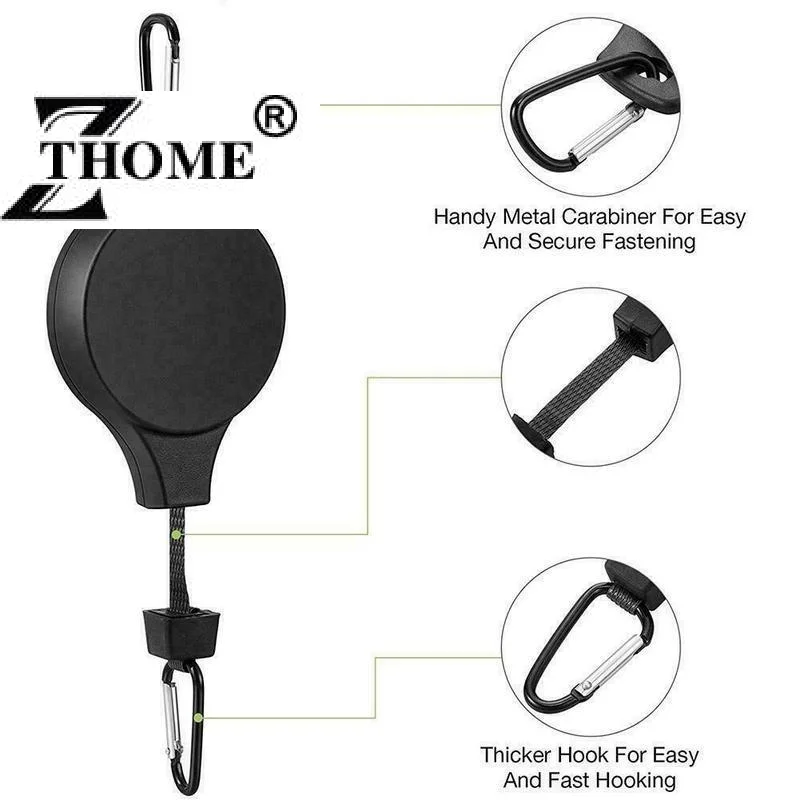 Adjustable Retractable Plant Pulley Hanger Hook For Hanging Flower Baskets Garden Pots Bird Feeder Outdoor Decor