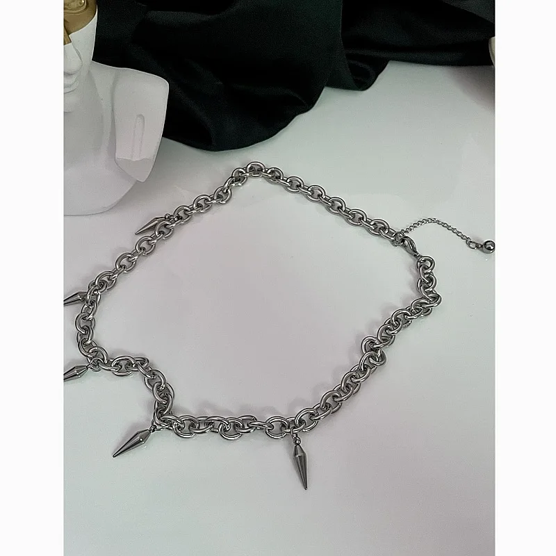 Punk Aesthetic Stud Necklace Men Choker Cool Accessories Hip Hop Women  Egirl Pendant  Decoration Gift Wholesale