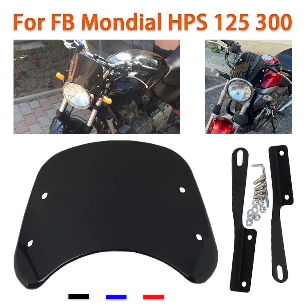 

Retro Windshield Windscreen For FB Mondial Hipster HPS 125 300 HPS125 HPS300 Accessories Wind Protection Cover
