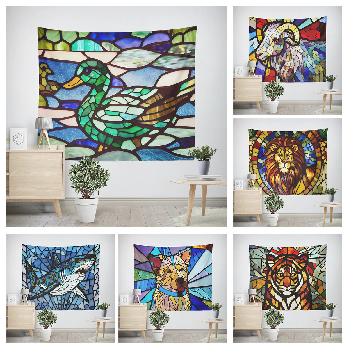 

Home decoration Colorful Animal Scenery room decor wall tapestry aesthetic bedroom aesthetic wall art large fabric wall tapestry