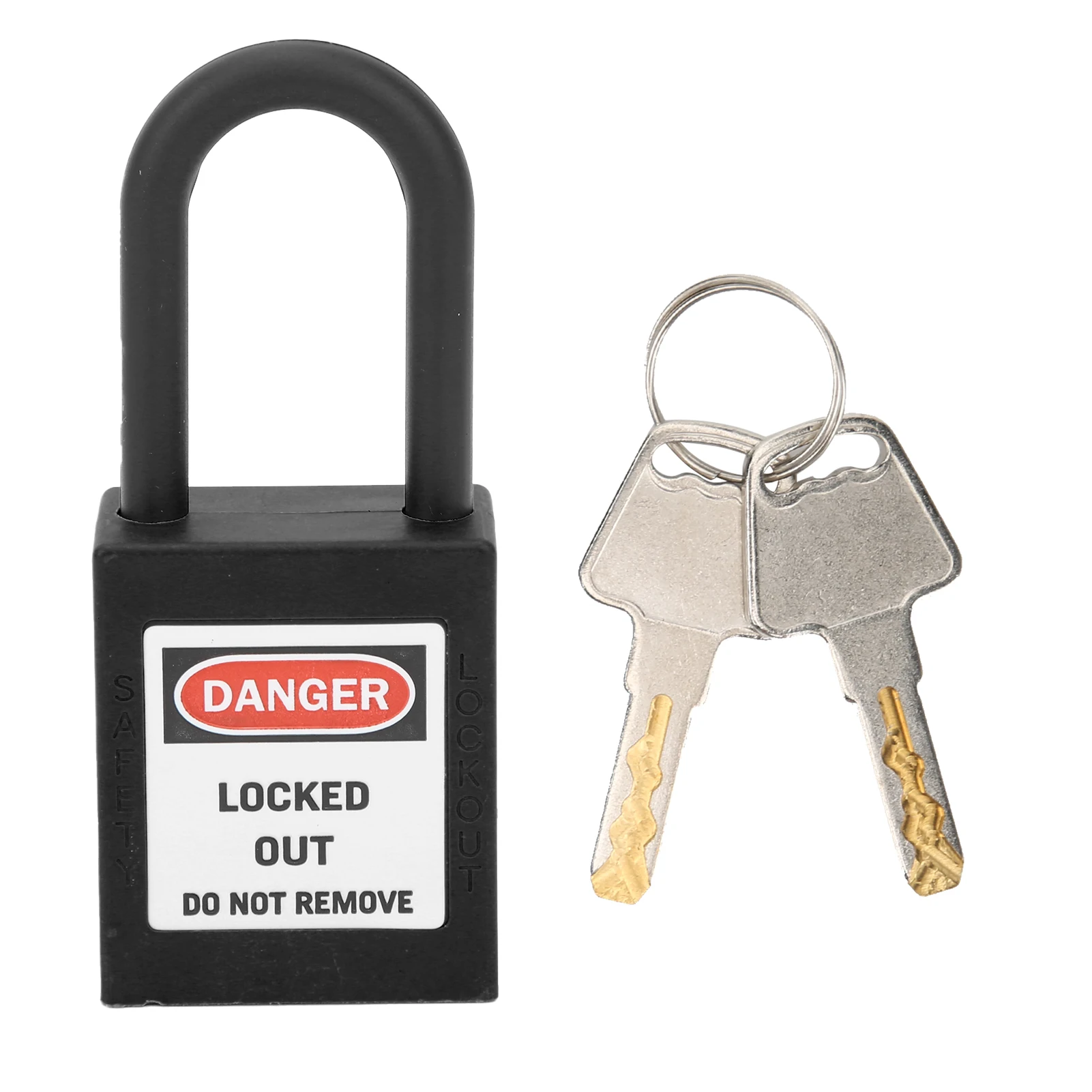 ZK30 38mm Lockout Tagout Lock Nylon Corrosion Resistant Insulated Safety Padlock with KeyBlack