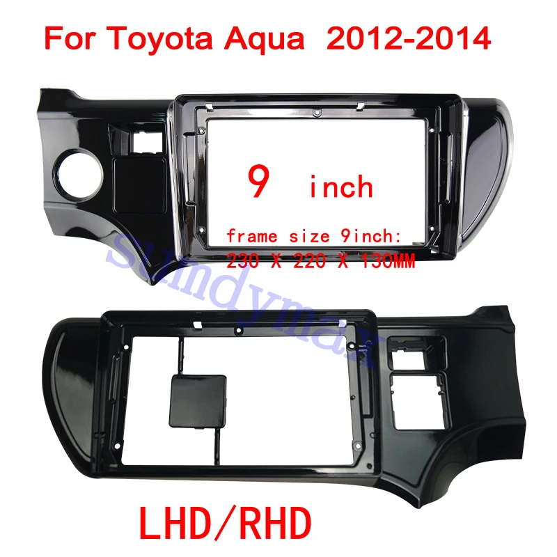 9 INCH 2din Car radio frame For TOYOTA AQUA 2012-2014 Stereo Panel Dash Kit Refitting Installation Trim Face Frame Bezel