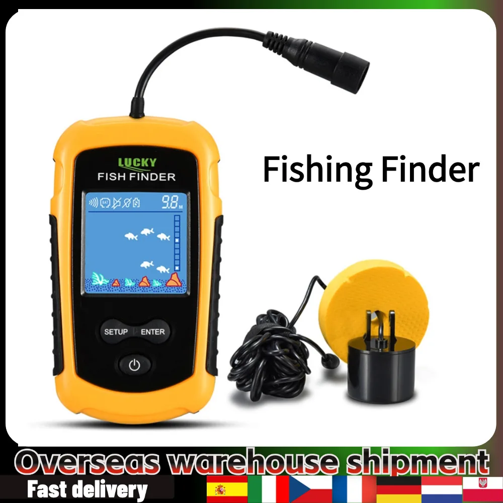 Portable Sonar Alarm for Fishfinder Echo Sounder 0.7-100M Transducer Sensor Depth fishfinder