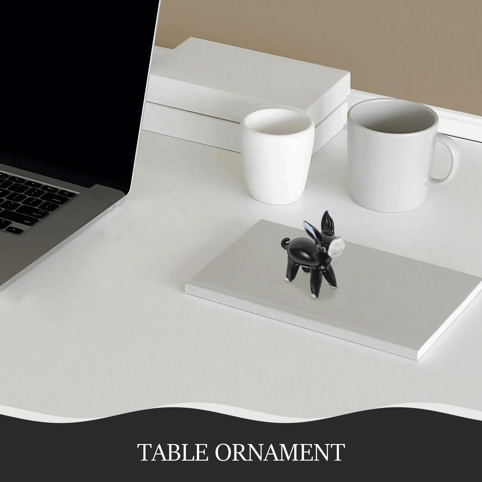 

Exquisite Black Glass Donkey Sculpture Small Animal Art Decor for Living Room Desk Modern Interior Design Enhancement Gift