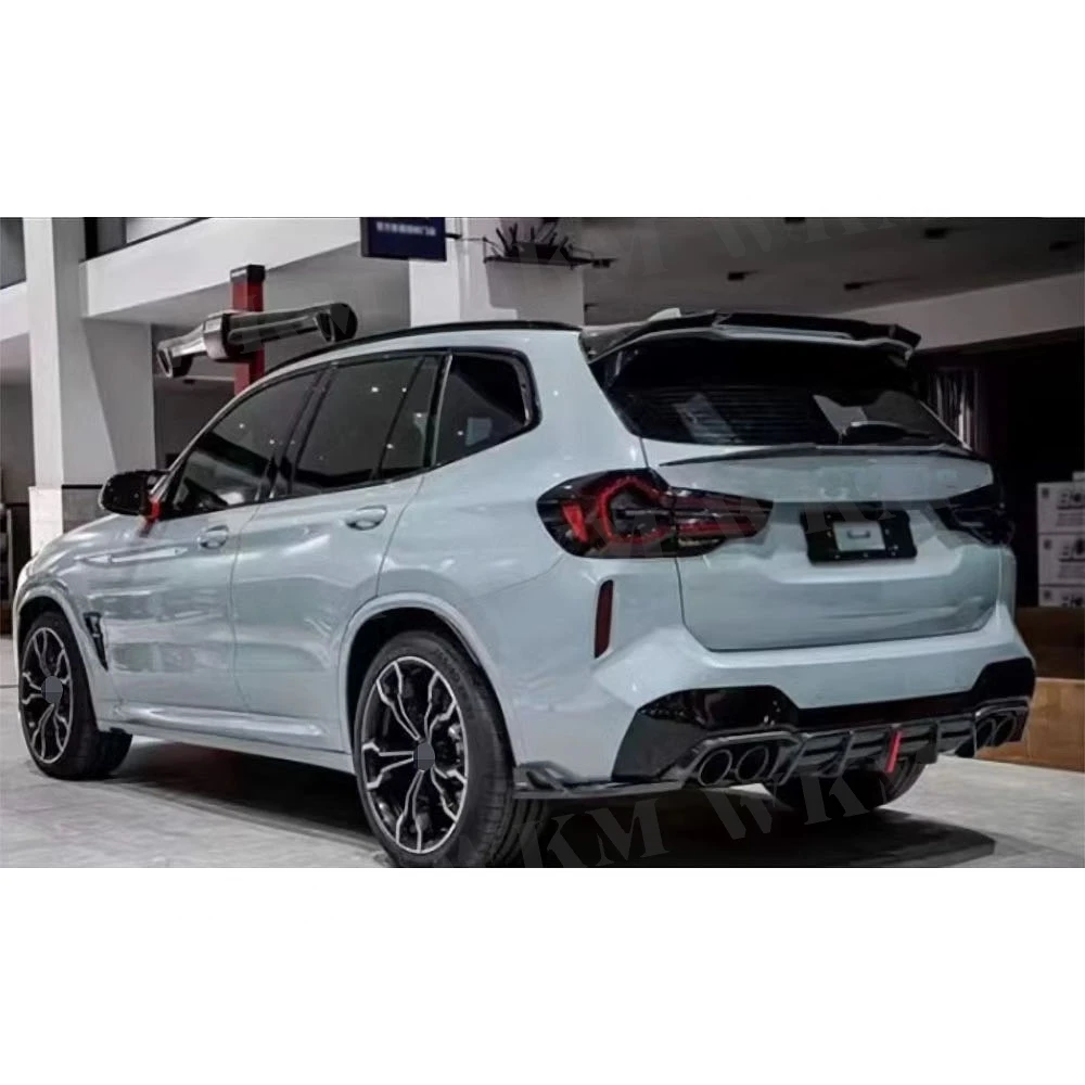 Carbon Fiber Front Lip Rear Diffuser With Lamp Rear Splitters Spoiler Bodykit For BMW X3M X4M F97 F98 2022-2023