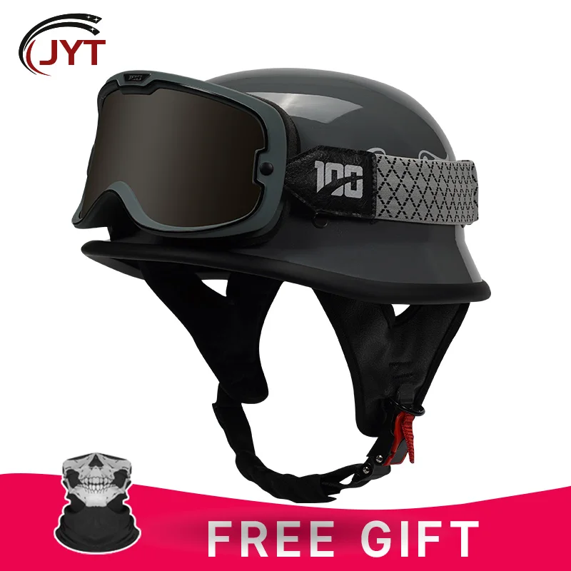 

Half Face Helmet Vintage 1/2 Half Motorcycle Helmets Four Seasons Men Women Universal ABS Cap Saft Shell DOT Approved Moped