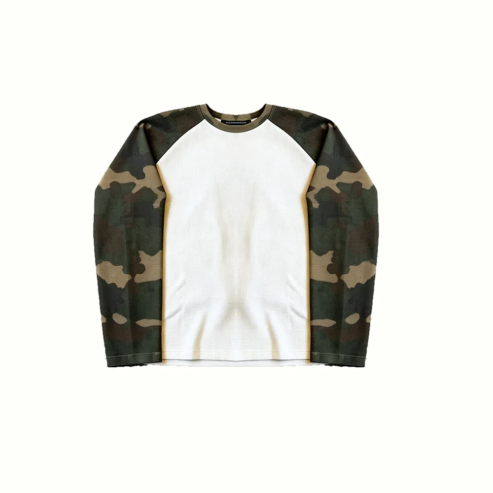 2026 new round neck long sleeved 3D printed camouflage pattern breathable fast drying fashionable versatile long sleeved top