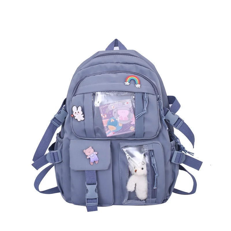 New Arrival Fashion Large Capacity Girls Boys School Use Daily Package Travel Bag Shoulder Women Knapsack Solid Colors Backpack