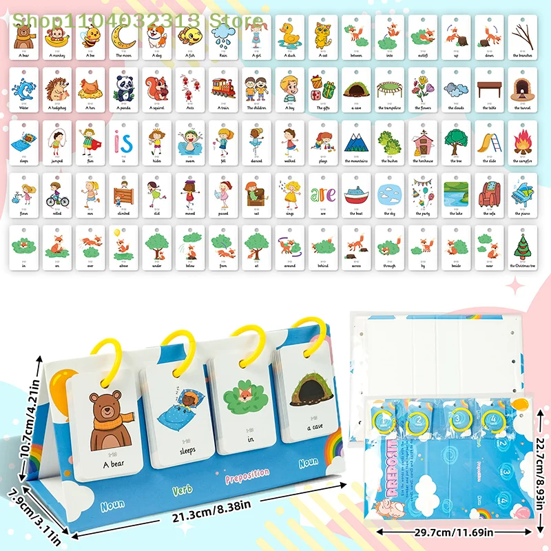 Vocabulary Building Special Education Speech Therapy Sentence-Making Exercises Flip Chart Sentence Educational Learning Tool