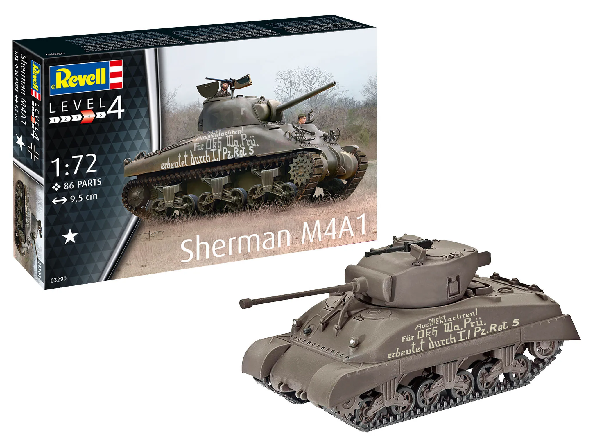 

Revell 03290 Sherman M4A1 Medium Tank 1/72 Scale Model Kit DIY Collection Gift