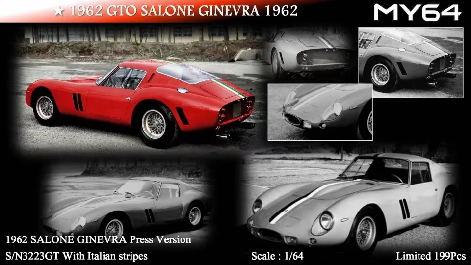 MY64 Limited edition 1:64 250GTO Classic running car logo red
