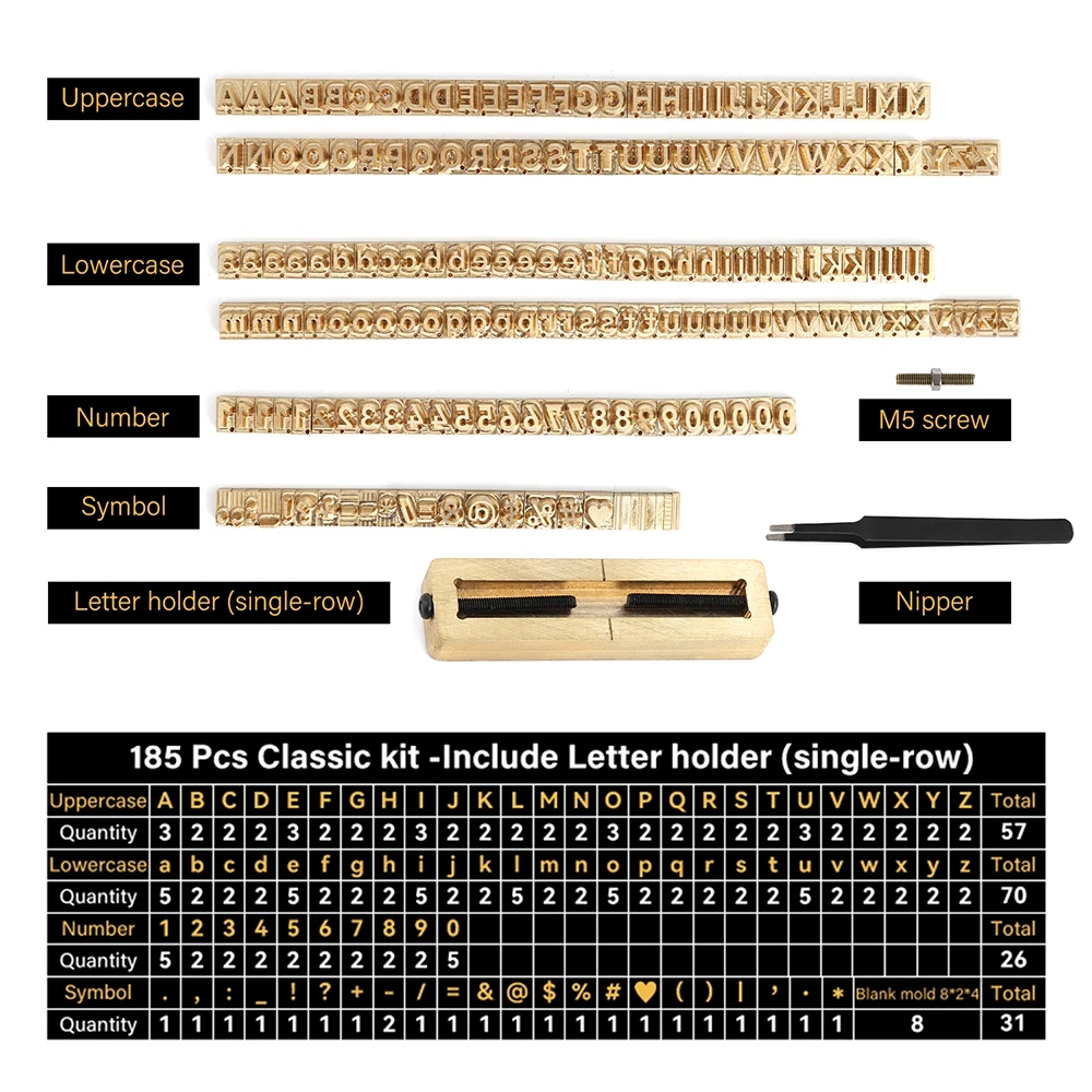 WUTA 180個セット アルファベット刻印セット レザークラフト カスタム