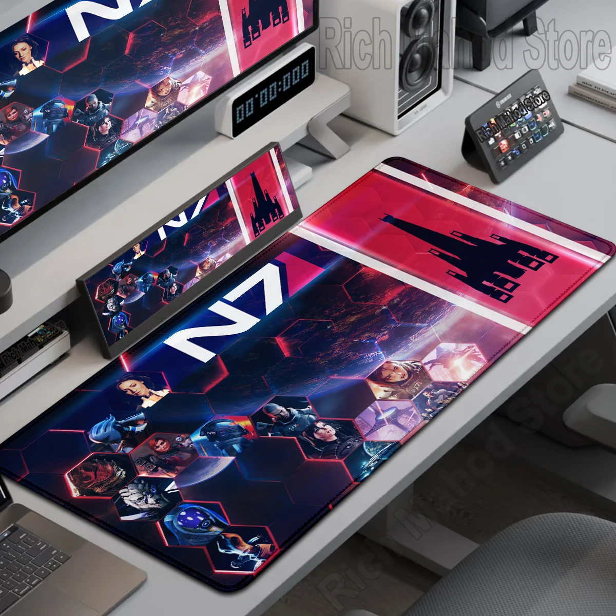 

Коврик для мыши Mass Effect N7, большой игровой коврик для мыши, аксессуары для геймеров, компьютерный коврик для мыши XXL, коврик для клавиатуры, коврик для ПК, настольный коврик для ноутбука Mausepad