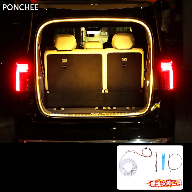 For Geely ZEEKR 009 2022-2025 Trunk Light Strip Trunk Ambient Lighting Safe and Waterproof Automobile Modification Supplies