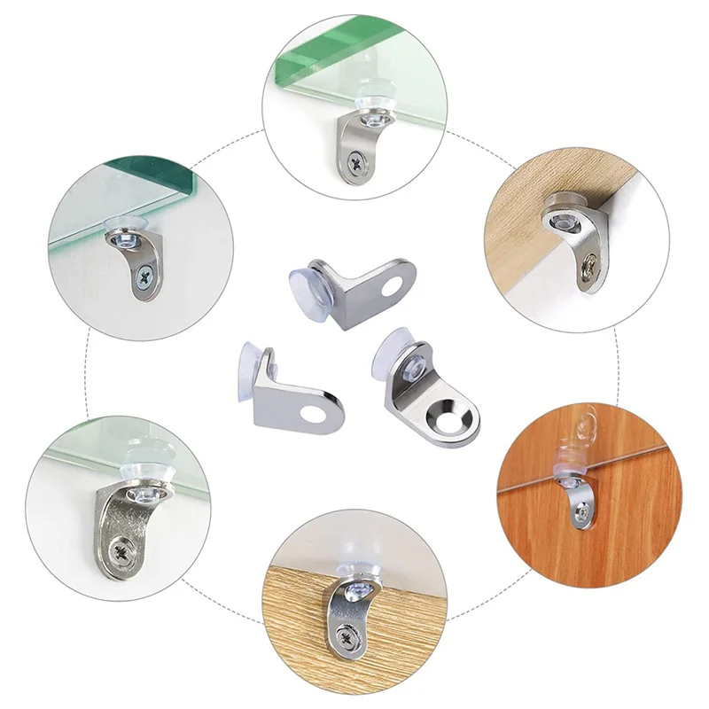 

150 шт. кронштейн для стеклянной полки с присоской, опора для стеклянной полки, прямоугольные крепежные кронштейны
