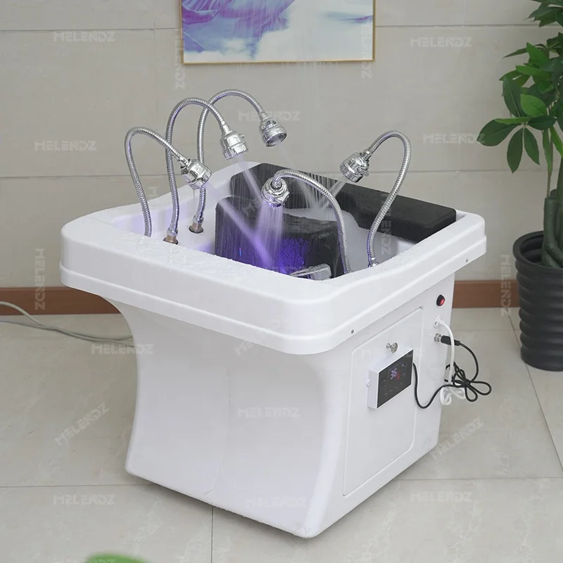 Electric Portable Head Spa Equipment Plumbed Shampoo Sink With Waterfall Faucets Hair Wash Shampoo Basin