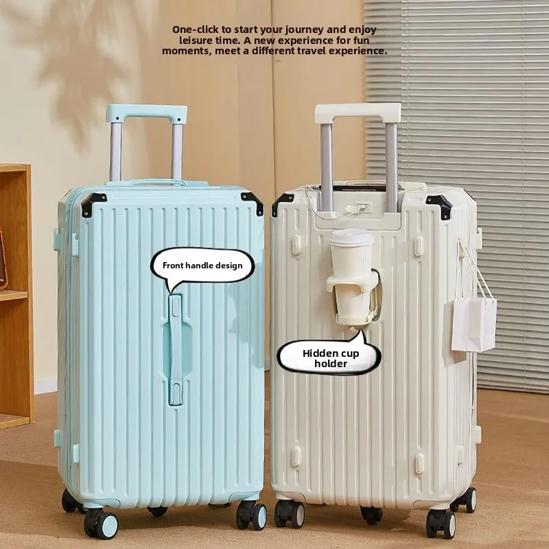 2026-new-large-capacity-travel-suitcase-with-cup-holder-password-lock-universal-wheel-carry-on-bag-casual-style-unisex-bag