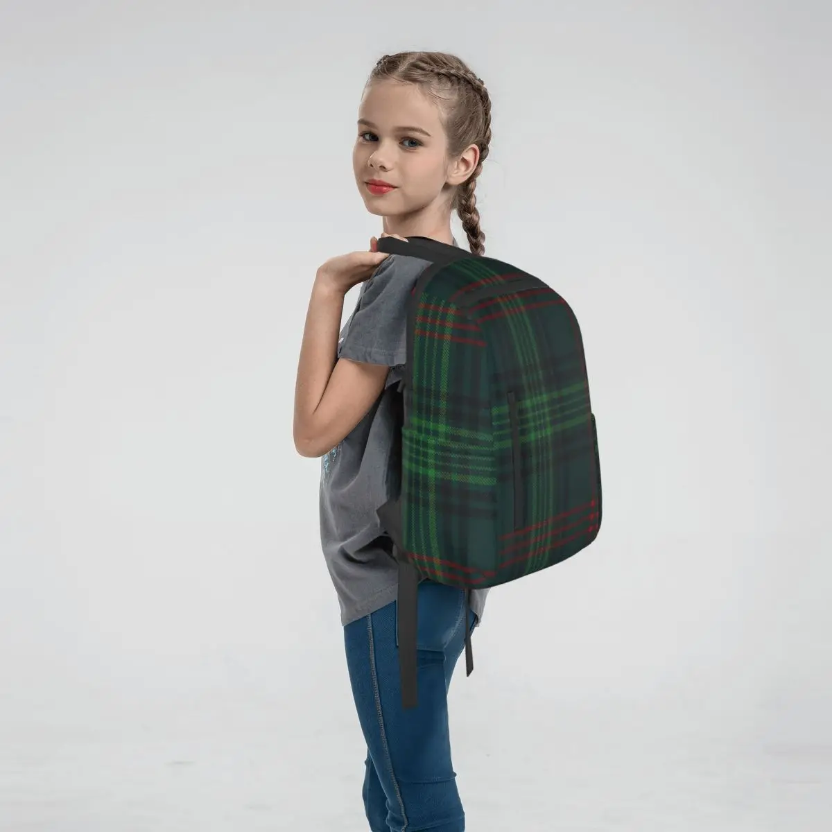 Outlander Leather And Tartan Scottish Art Backpack Large Capacity Boys Girls BookBag School Bag Shoulder Bags for Men Women