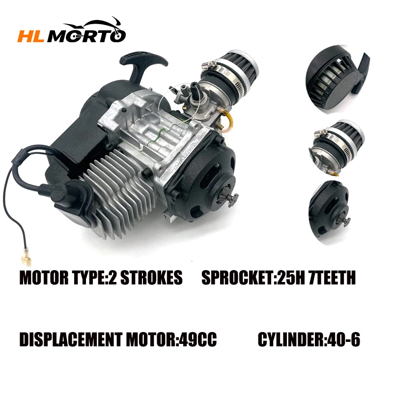 

Motorcycle 49cc Motor Engine 2 Stroke Pull Start Engine For Gas Scooter Pit Dirt Bike Pocket Bicycle 4 Quad Wheel ATV