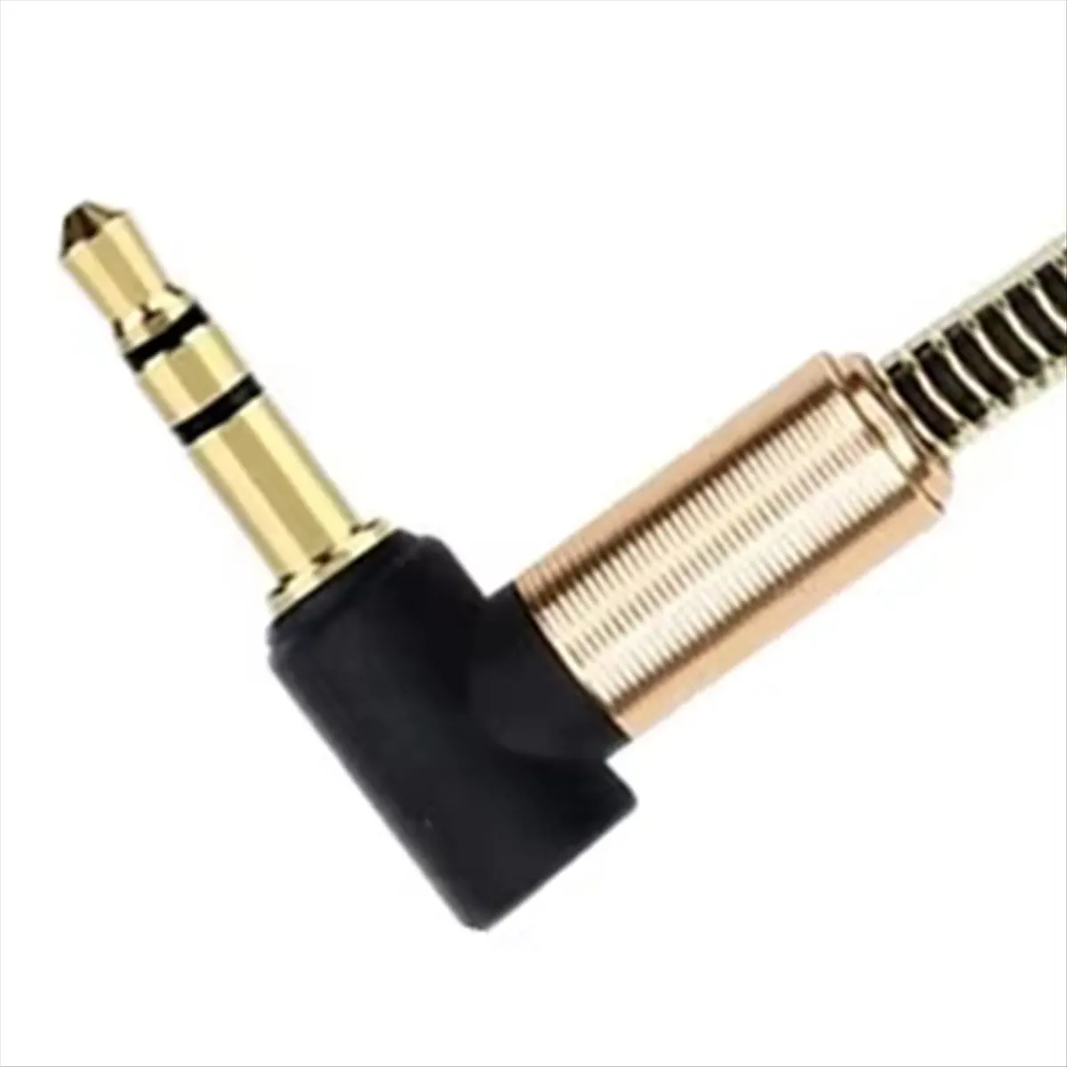 Spring Spiral Coiled USB C to 90 Degrees 3.5mm Extension CAA