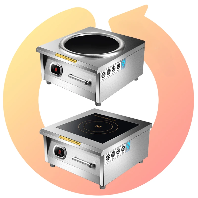 380V Commercial Induction Cookers Hotel&restaurant Supplies 8000W 6000W  Single Burner Flat Concave Surface Soup Fryer