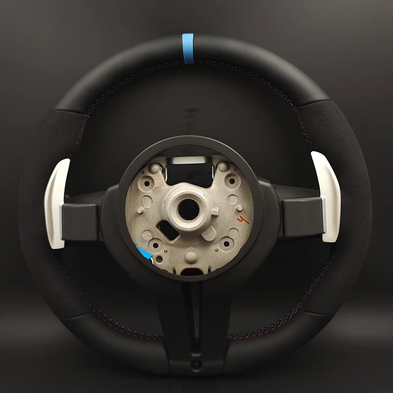 With Blue M1 M2 Button Half Alcantara Steering Wheel for BMW F01 F07 F10 F11 F15 F16 F20 F22 F30 F31 F32 F34 F36 M3 F80 M4 F82