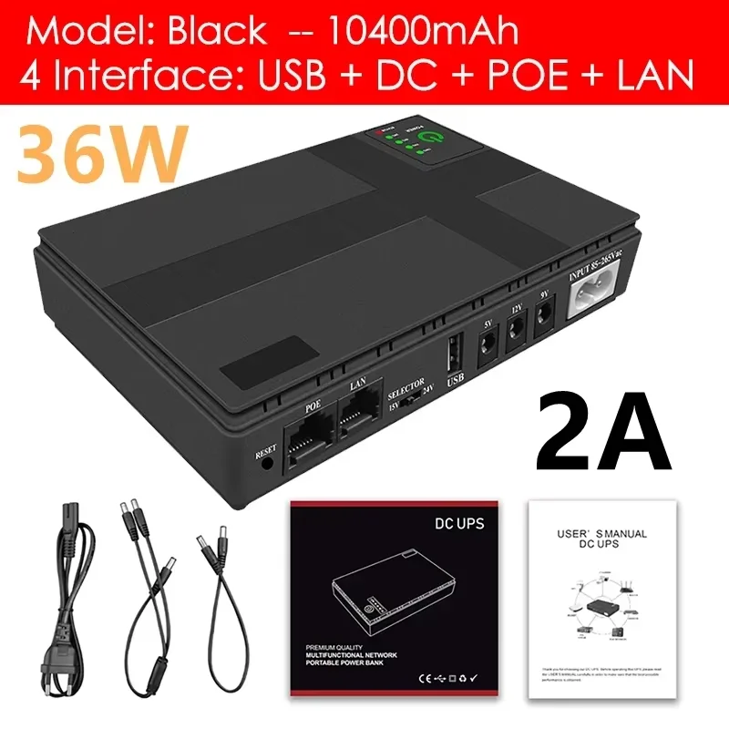 10400mAh Mini UPS Portátil PLUG UE
