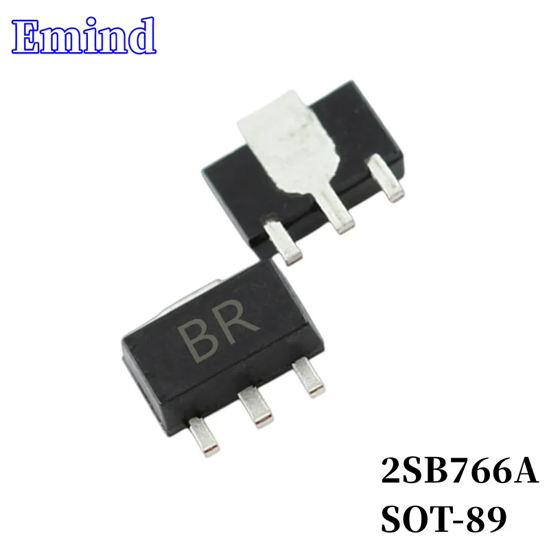 

100Pcs 2SB766A SMD Transistor Footprint SOT-89 Silkscreen BR Type PNP 50V/1.5A Bipolar Amplifier Transistor