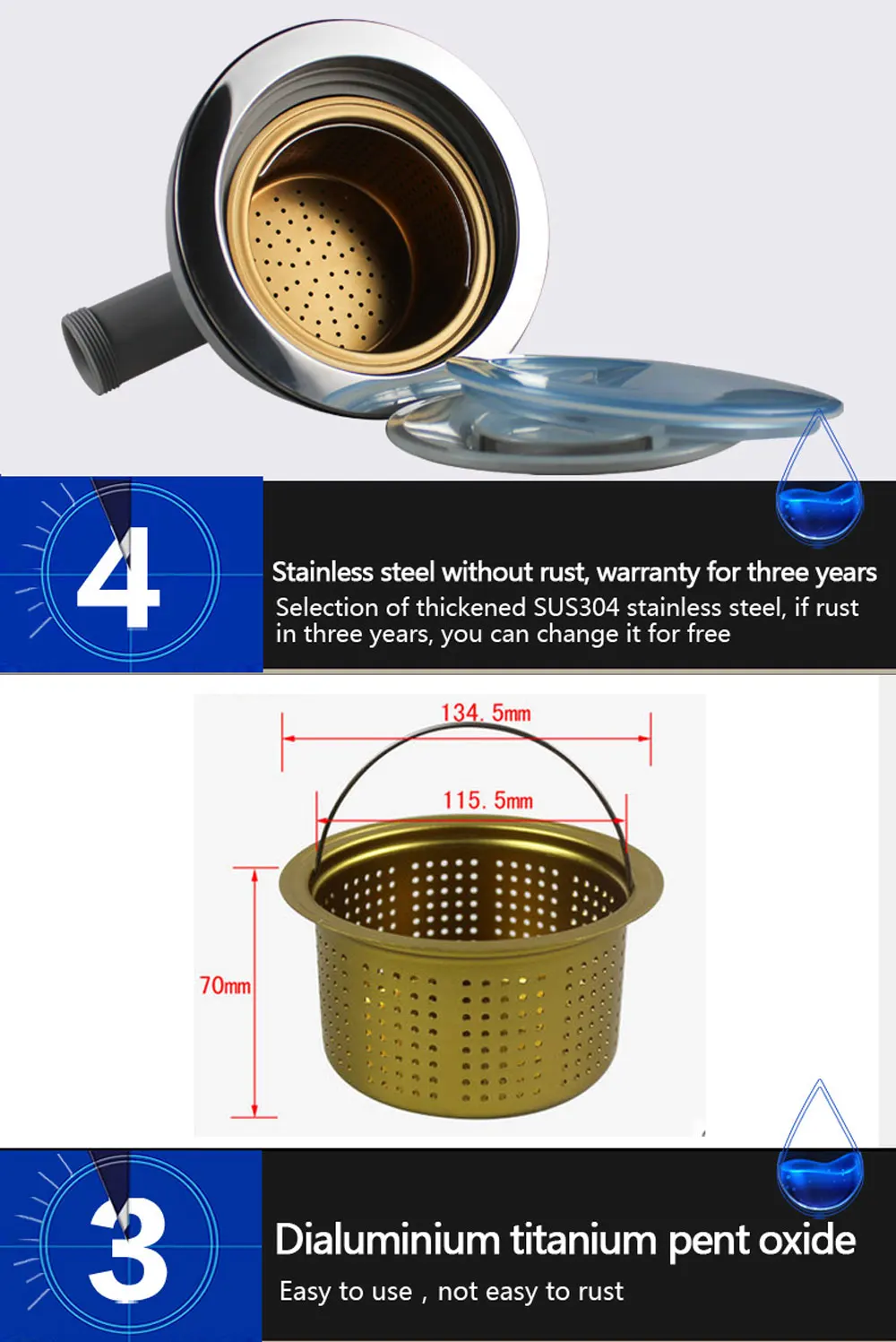Talea Jumbo Drenagem Waste Kit 185MM,XP161