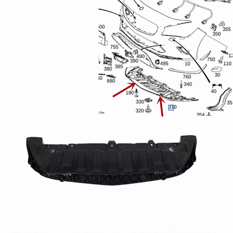 Front Bumper Lower Splash Shield Mud Guard Under Cover for Mercedes-Benz W117 CLA180 CLA200 CLA220 CLA250 2014-2020