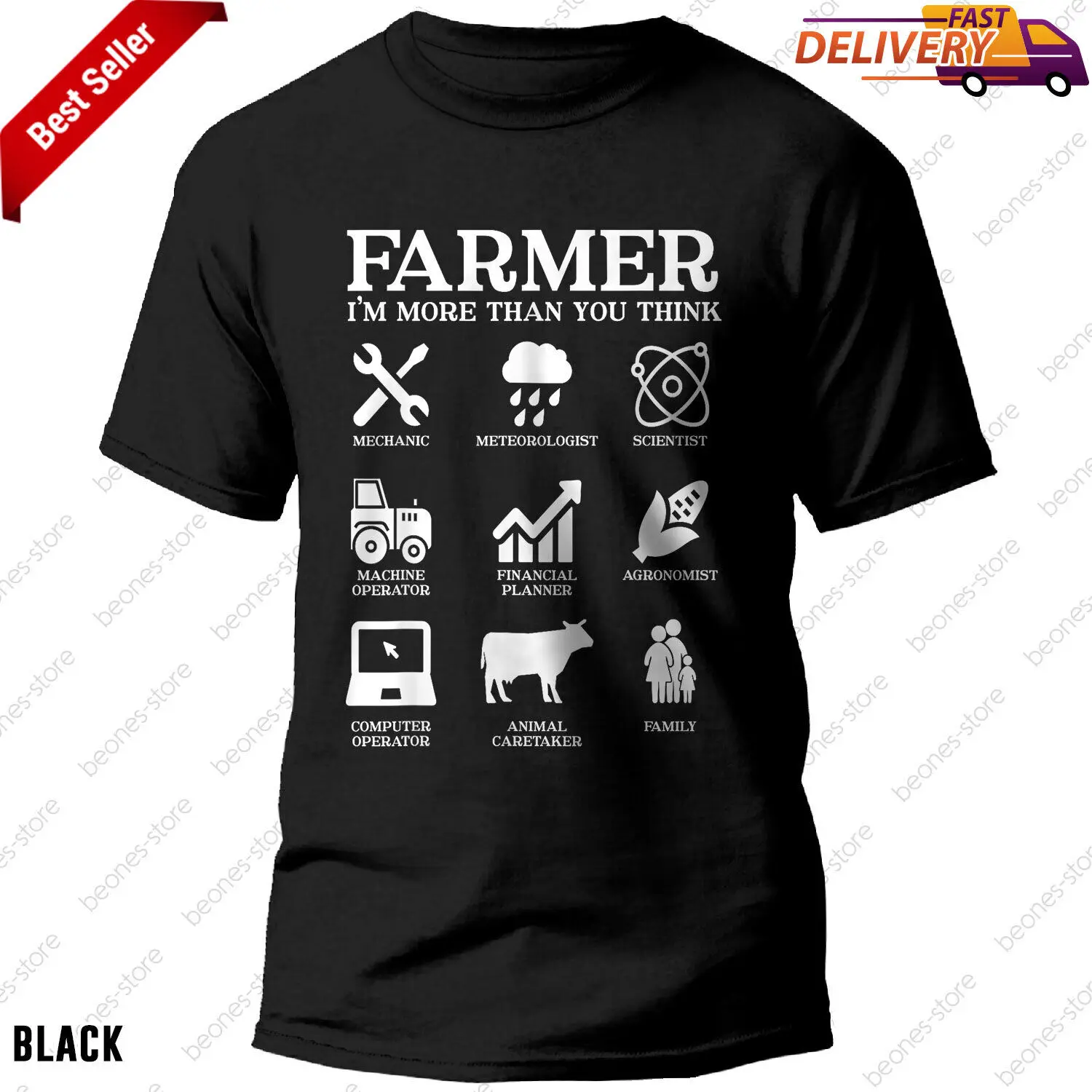 

Farmer Gift Idea Patriotic Farming Agriculture T-Shirt for Men