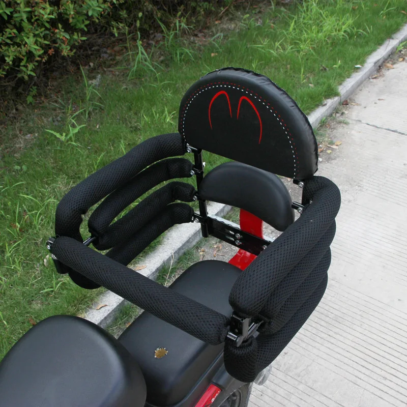 Electric Vehicle Rear Child Seat with Armrests Increase The Guardrail Seat Electric Bicycle Child Rear Seat with Seat Belt Pedal