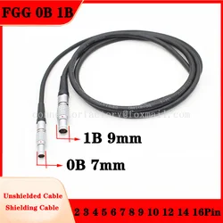 FGG 0B 1B 2 3 4 5 6 7 8 9 10 12 14 16 Pin Black Male Plug Connector Welding Shielding Cable For Camera Power Flying Leads Cable