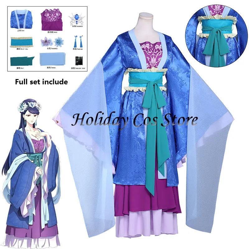 

The Apothecary Diaries Lihua Anime Cosplay Costume Dress Headwear Hanfu Kusuriya No Hitorigoto For Women Girls Halloween Party