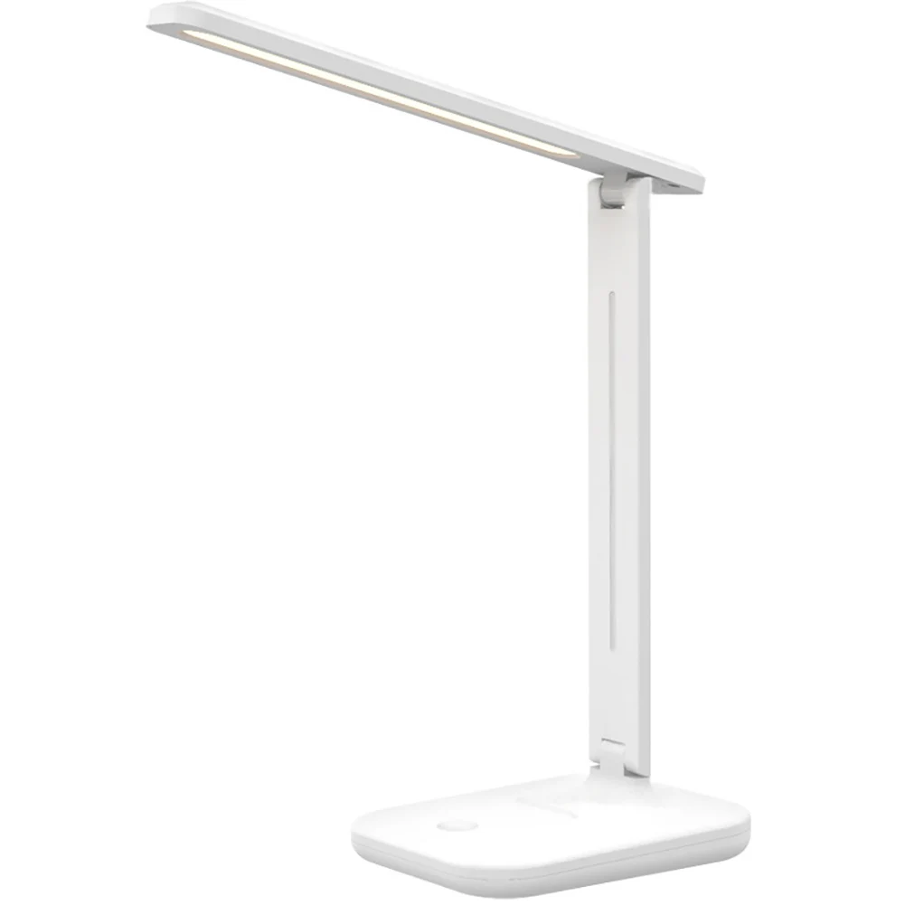 Lampe de bureau pliante blanche à interrupteur tactile LED, lampe de nuit, chambre à coucher, chevet, étude, lecture, soins des yeux, enfichable USB, lampe de bureau à intensité variable