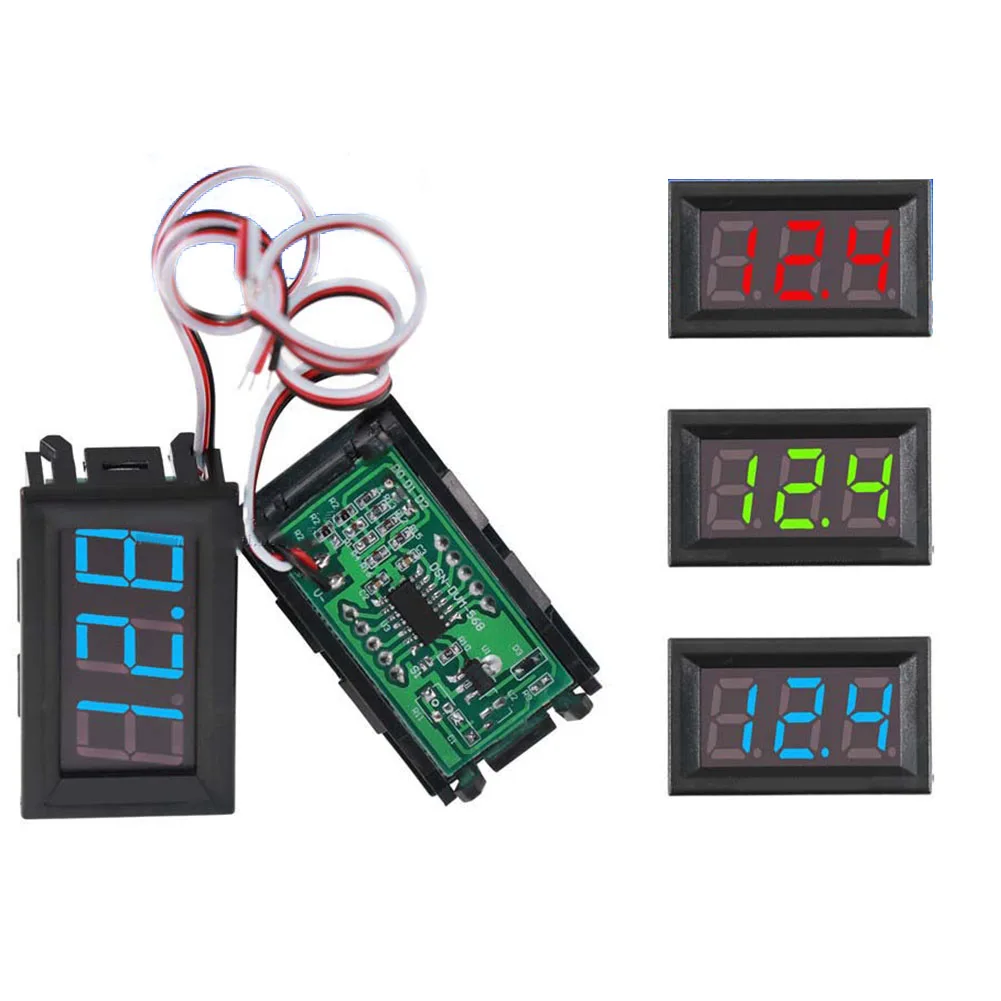 

Digital Voltmeter 0.56 Inch 3 Wire LED Digital DC Voltmeter DC0V-30V Reverse Connection Protection For Motorcycle Car Power Tool