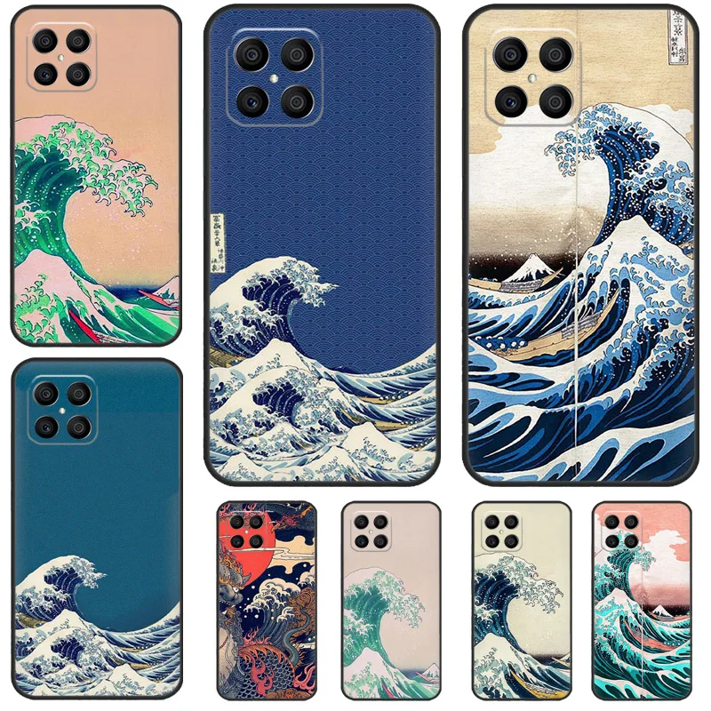 Japanese Great Wave of Kanagawa Case For Honor Magic 5 Lite Magic 6 Pro 50 70 90 X6 X7 X8 X9 8X X7a X6a X8a X9a X9b Cover