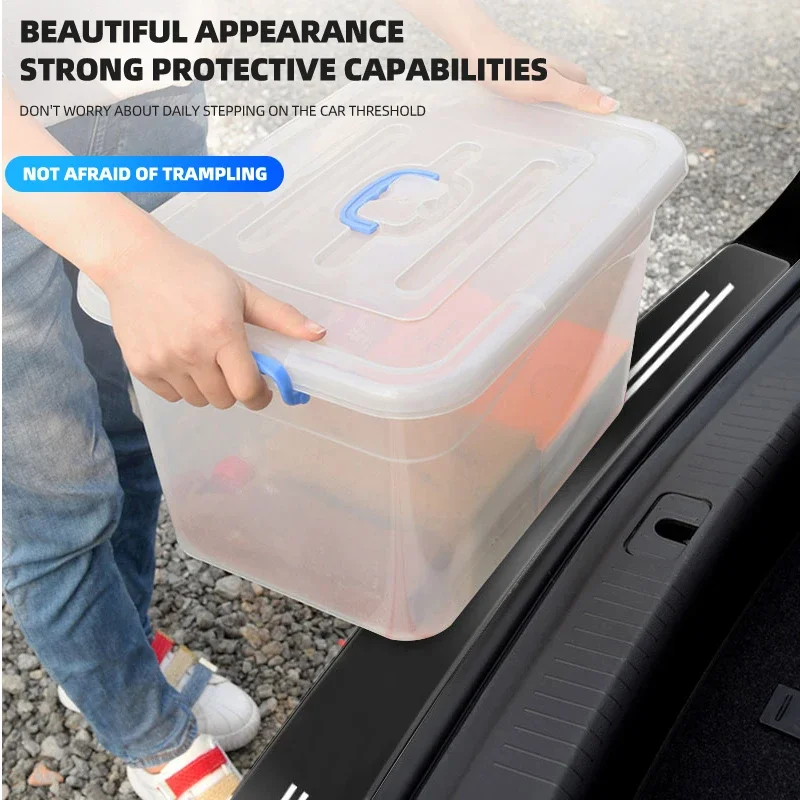 Car Rear Trunk Stickers Cover Guard Plate Protector Transparent Decorative Auto Accessories For Tesla Model 3 Y X S Trim Goods